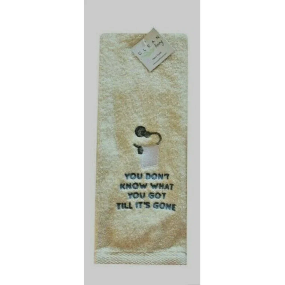 Avanti Ivory Guest Hand Towel Don't Know What You've Got Embroidered Cotton